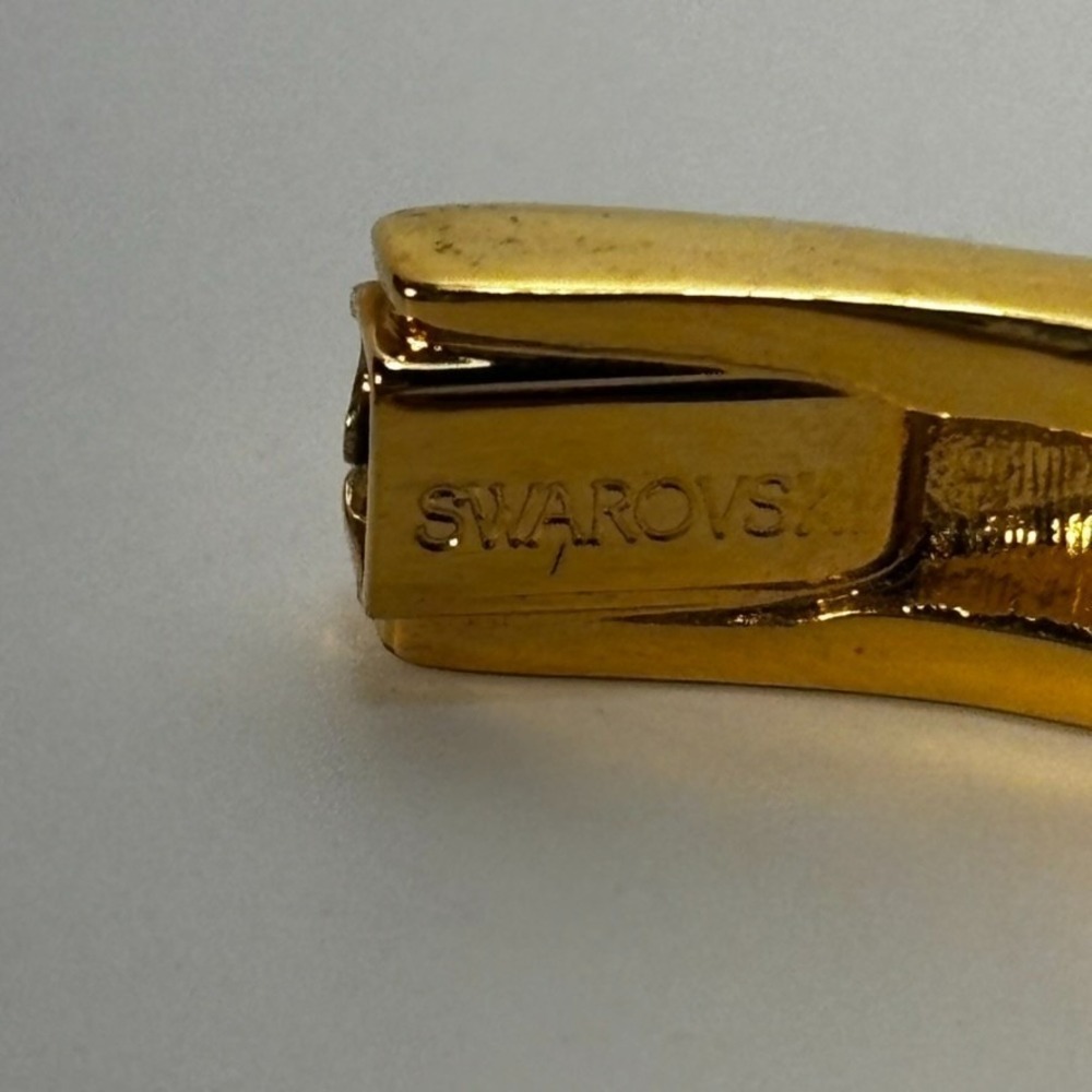Swarovski Bangle Gold Pave Crystal Hinge Oval Bracelet - Picture 8 of 16
